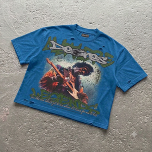 เสื้อยืดกราฟิกวินเทจทรงโอเวอร์ไซส์สั่งทำพิเศษ ผ้าฝ้าย 100% สไตล์สตรีทแวร์แบบทำสีซีด ย้อมสีแบบแอซิดวอช ผู้ผลิตแบบ OEM ODM - Product Image 5