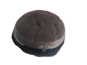 100% vrai toupet de cheveux humains pour hommes perruque de dentelle française avec des cheveux gris noirs peau mince systèmes de remplacement de Style de vague naturelle - Product Image 3