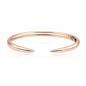 14K Gold Claw <b>Bangle</b> Bracelet Minimalist Open Stackable Gold Bracelet, Modern Claw Cuff Dainty Luxury Jewelry Gift for Women USA - Product Image 3