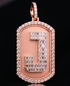 Colgante de Letra Personalizado de Moissanita VVS1 con Corte Esmeralda Grueso, Plata 925, Estilo Hip Hop, Joyería Iced Out Bust Down - Product Image 1