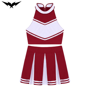 Costume de Cheerleader Adulte Bigetron Sports, Short Court Rose, Soutien-Gorge, Tenue de Sport, Uniformes, Broderie de Strass en Spandex/Polyester sur le Devant - Product Image 1