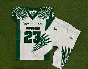 Ensemble de maillots de football américain Rexfit Sports Wholesale Eagles 23 blanc et vert, sublimés, respirants, pour hommes - Product Image 1