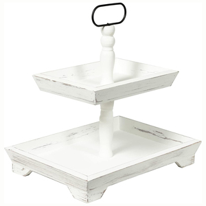 Plateau en bois moderne à 2 niveaux pour les cupcakes Présentoir de fruits Offre Spéciale décor de ferme pour la cuisine, la chambre à coucher et la cuisine - Product Image 6