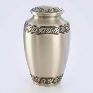 Top Selling Engraved Brass Cremation <b>Urn</b> Memorial Jar <b>Large</b> Adult Funeral <b>Urn</b> with Pewter Finish Eco-Friendly Burial Supplies - Product Image 1