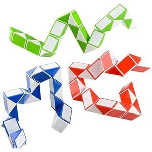 Assorted Colors Sensory Fidget Snake <b>Cube</b> Twist <b>Puzzles</b> Bulk Pack of 3 Stocking Stuffers! - Product Image 1