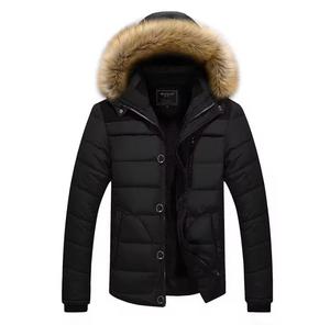Blouson matelassé à capuche pour homme, coupe droite, couleur unie, rembourrage polyester, imperméable, coupe-vent, décontracté, pour l'hiver, fermeture éclair - Product Image 4