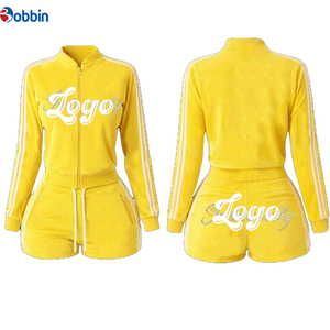 Conjuntos Deportivos Personalizados para Mujer con Logotipo, 2 Piezas, Tejido de Algodón con Rayas, Conjuntos Deportivos Urbanos con Logotipo Personalizado, Conjunto de Ropa Femenina de Manga Larga - Product Image 1