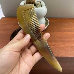 Handcrafted Natural Buffalo Horn <b>Comb</b> - Thick <b>Wide</b> Tooth Anti-Static Hair Brush - Portable Scalp Massage & Fine Pocket Grooming - Product Image 3