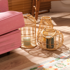 Lámpara de Ratán Tejida a Mano, Materiales Naturales Rústicos, Diseño Elegante, Lámpara Decorativa Ecológica para Decoración del Hogar, Arte Bohemio - Product Image 6