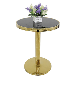 Table basse ronde multifonctionnelle en marbre de luxe léger, table ronde de café, table en fer - Product Image 1