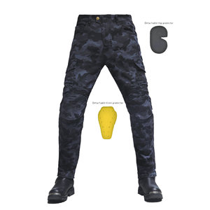 <b>Mens</b> Khaki Motorcycle <b>Biker</b> <b>Jeans</b> With Detachable Knee And Hip Protectors Breathable Protective Riding Pants - Product Image 6