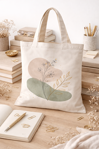 Eco Friendly Cotton <b>Canvas</b> Tote Bag With Two Colour <b>Abstract</b> <b>Print</b> Reusable Shopping Grocery Carry Bag - Product Image 3