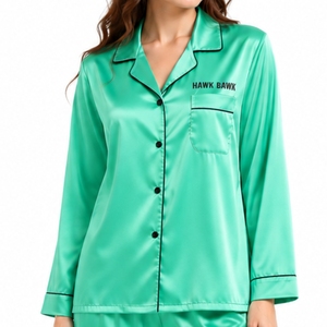 Ensemble de vêtements de nuit à manches longues pour femmes, vêtements décontractés pour la maison, vêtements de détente, tissu doux, fermeture à boutons, ensemble de vêtements de nuit classiques et lisses - Product Image 4