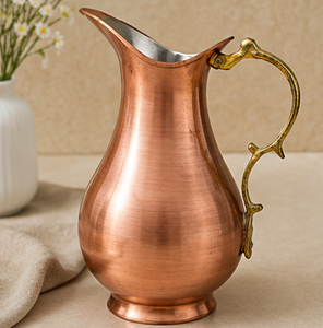 Carafe en cuivre avec poignée en laiton, design vintage, pour la salle à manger, carafe turque vintage de haute qualité et grande capacité - Product Image 1