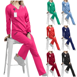 Logo personnalisé respirant ensemble uniforme d'allaitement pour hommes femmes tissé pour l'hôpital beauté salon dentaire vêtements de travail gommages médicaux - Product Image 2