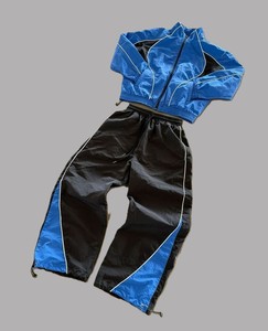 New Design Men's <b>2</b>-<b>Piece</b> <b>Set</b> Custom Logo Nylon Eco-Friendly Streetwear Gym Running Wear <b>White</b> Piping Quick Dry Tracksuit - Product Image 3