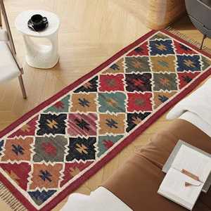 Alfombra Lavable Mini, Tejida a Mano, de Yute y Lana, para Sala de Estar, Dormitorio y Estudio - Product Image 1