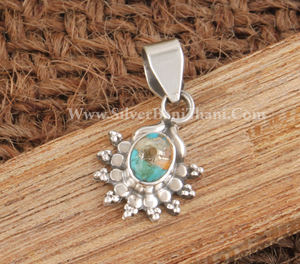 Colgante de Turquesa y Cobre Natural Vintage al por Mayor, Fabricante de Joyería de Plata de Ley 925, Precio de Fábrica al por Mayor - Product Image 3