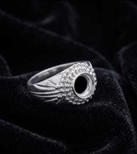 Anillo de Plata de Ley 925 de 7mm con Engaste Redondo para Cabujón, Anillo en Blanco para Fabricación de Joyas DIY, Compromiso, Aniversario - Product Image 2
