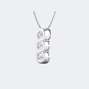 Collier solitaire en diamant rond serti clos de 0,70 carat, colliers de mode, colliers en diamant, collier en or, colliers pour femmes - Product Image 5