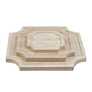 Hot selling travertine marble layered tray <b>set</b> geometric stepped tray decorative <b>serving</b> tray luxury organizer tray modern home - Product Image 1