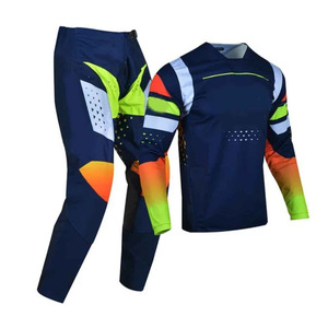 Combinaison de motocross néon de haute qualité, ensemble maillot et pantalon de course tout-terrain, dégradé ombré, équipement de VTT pour descente et enduro - Product Image 4