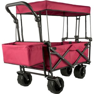 Carrito de Jardín Plegable Extra Grande con Toldo Extraíble, Práctico Carrito Utilitario Plegable con Almacenamiento Trasero para Camping - Product Image 5