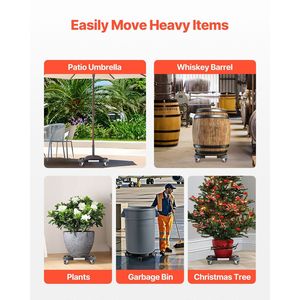 Carrello Portarifiuti Resistente con 4 Ruote Bloccabili, Capacità 440 libbre, Base Regolabile 15-22.8 Pollici per Contenitori Regolabili 15-22.8 Pollici - Product Image 5