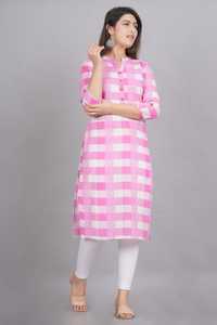 Kurti de Algodón con Estampado Floral para Mujer, Pijama con Estampado Digital, Manga 3/4, Transpirable, Ecológico, Lavable, Ropa Tradicional Étnica India - Product Image 2