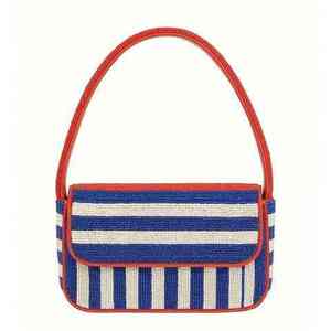 Sac coloré indien fait main perlé, artisanat ethnique de luxe, poignée baguette en perles de verre, accessoire de mode durable et tendance en cristal - Product Image 1