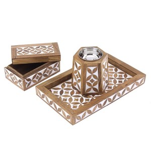 Ensemble brûleur d'encens Mubkhar en bois et résine fait main, boîte décorative, porte-bakhoor arabe traditionnel, parfum d'ambiance pour la maison - Product Image 2