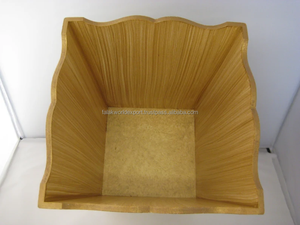 Nouvelle poubelle en bois MDF émaillé à impression abstraite avec conception de structure debout assortie de Falak World Export - Product Image 3