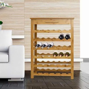 Porta Copas de Vino Moderno y Ecológico de Madera con Cajón Deslizante, Mueble para el Hogar TPT HO.25.012 - Product Image 2
