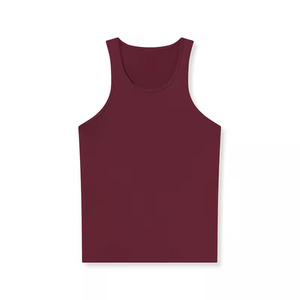 Camiseta sin mangas deportiva con estampado deportivo de poliéster/algodón para hombre, cuello redondo, transpirable, de secado rápido, informal, para gimnasio, para verano - Product Image 1