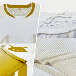 Uniforme de Voleibol Sublimado con Forma Geométrica Blanca y Negra Personalizado a Precio de Fábrica al por Mayor, 100% Poliéster Ligero con Cuello Redondo - Product Image 6