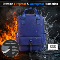 Sac à dos pour ordinateur portable ignifuge et imperméable avec logo personnalisé, grande capacité, décontracté, pour voyages et école, compatible avec les ordinateurs portables de 15,6 pouces