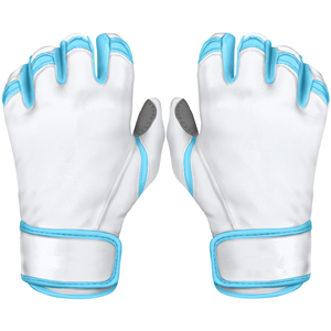 Gants de frappe de baseball professionnels à manchette courte, paume en cuir véritable, haute adhérence, pour adultes et jeunes, entraînement sportif, personnalisables OEM - Product Image 1