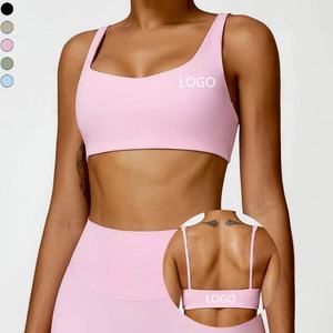 V-<b>neck</b> High Cut 2-Piece Set Casual Custom Gym Sportswear Wholesale Backless Yoga Slimming Fitness for Women Front Logo - Product Image 5