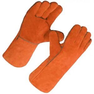 Top-Ranked Red Cowhide Split Leather Construction <b>Gloves</b> Reflective Safety Heavy Duty General Purpose Flexible Welding Work Hot - Product Image 5