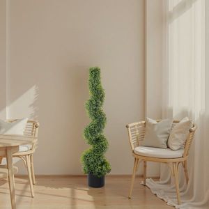 2pcs 115cm Green Spiral Boxwood PVC Artificial <b>Tree</b> Premium Quality <b>Outdoor</b> Decorative Item - Product Image 1