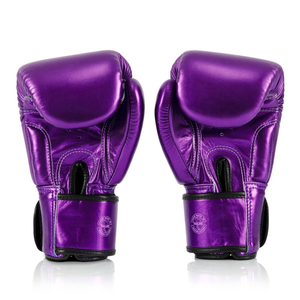 Guantes de Boxeo Muay Thai Fairtex con Diseño Moderno, Impresos, Profesionales, de Cuero Vacuno Original, Correa Morada, Equipo de Entrenamiento de Kickboxing - Product Image 5