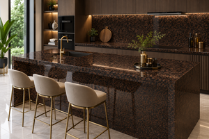 Granito Marrón Bronceado Premium de 20 mm |   Piedra Natural Flameada para Proyectos de Exterior e Interior, Granito Marrón Claro de Alta Calidad - Product Image 6