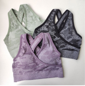 Sujetador deportivo de yoga sin costuras, transpirable, ligero, de secado rápido, con alto soporte, copas acolchadas extraíbles, espalda abierta, bajo curvo, suave y sin espalda. - Product Image 3