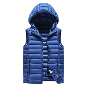 Chaleco Bomber con Cuello en V para Hombre, Ecológico, Transpirable, Resistente al Viento, con Cierre de Cremallera y Bolsillos, Tejido de Poliéster/Nailon, Estilo Casual para Otoño - Product Image 1
