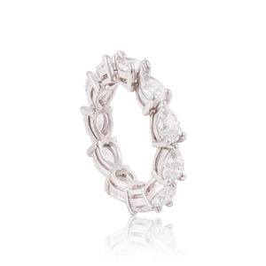 Anillo de Diamantes Cultivados en Laboratorio con Corte Pera en Oro de 14K, Anillo de Eternidad para Boda, Unisex, de Lujo - Product Image 2