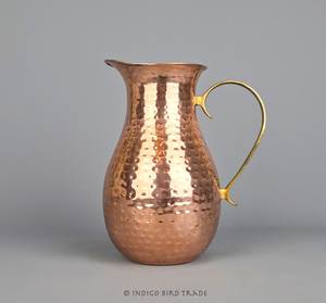 Copper Pitcher With Hammered Texture And Handle Large Capacity Home Drinkware - Product Image 1