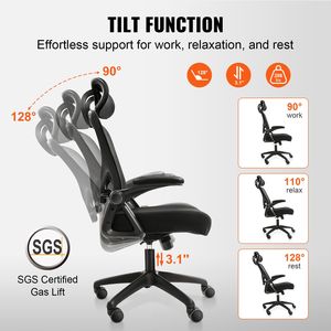 Sedia da Ufficio Ergonomica con Schienale Alto, Poggiatesta Regolabile e Supporto Lombare, Certificata BIFMA V1 - Product Image 4