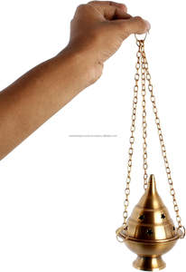 Encensoir suspendu en laiton pour charbon et résine, porte-encens en laiton antique avec chaîne, 4,5 pouces de haut - Product Image 3