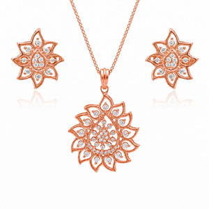 Ensemble de bijoux en argent sterling 925 avec zircone cubique de luxe, collier et boucles d'oreilles pour femmes, cadeau de mariage, collier et boucles d'oreilles pour femmes - Product Image 1