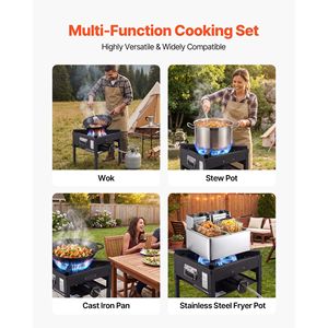 200,000 BTU Heavy Duty Single Burner Propane LPG Gas Cooker <b>Carbon</b> Steel Outdoor Camping <b>Stove</b> High Efficiency for Outdoor - Product Image 6